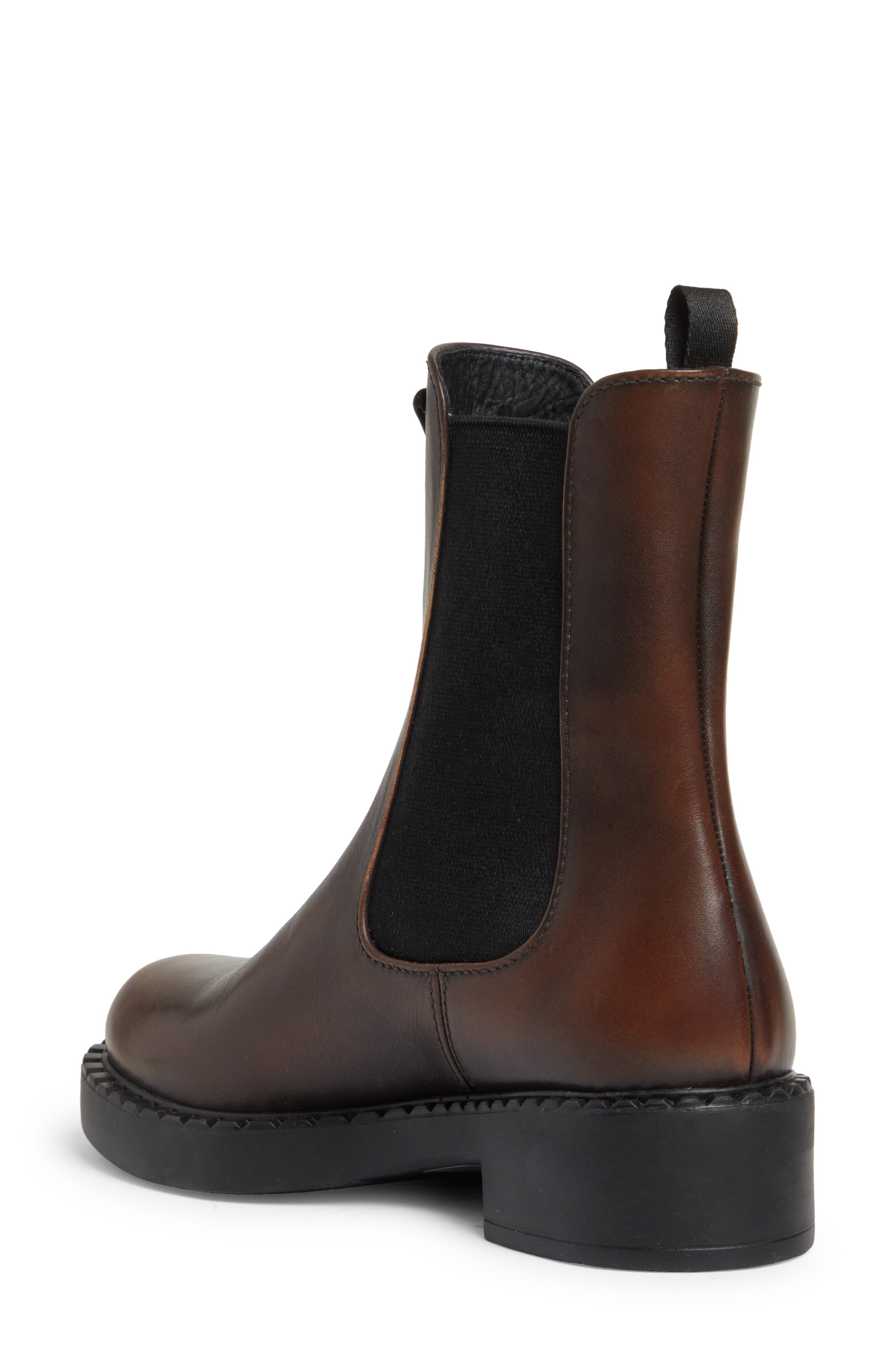 Prada Chocolate Chelsea Boot, Alternate, color, 