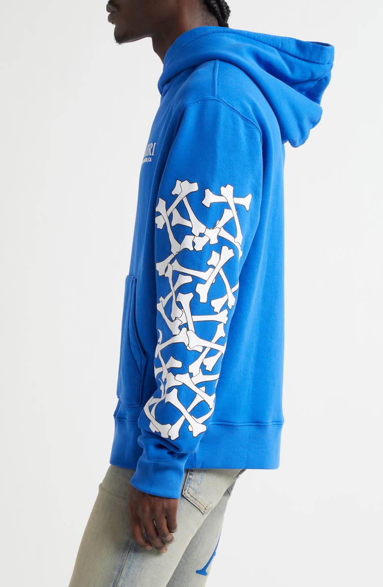 AMIRI Bones Stacked Graphic Hoodie, Alternate, color, Blue
