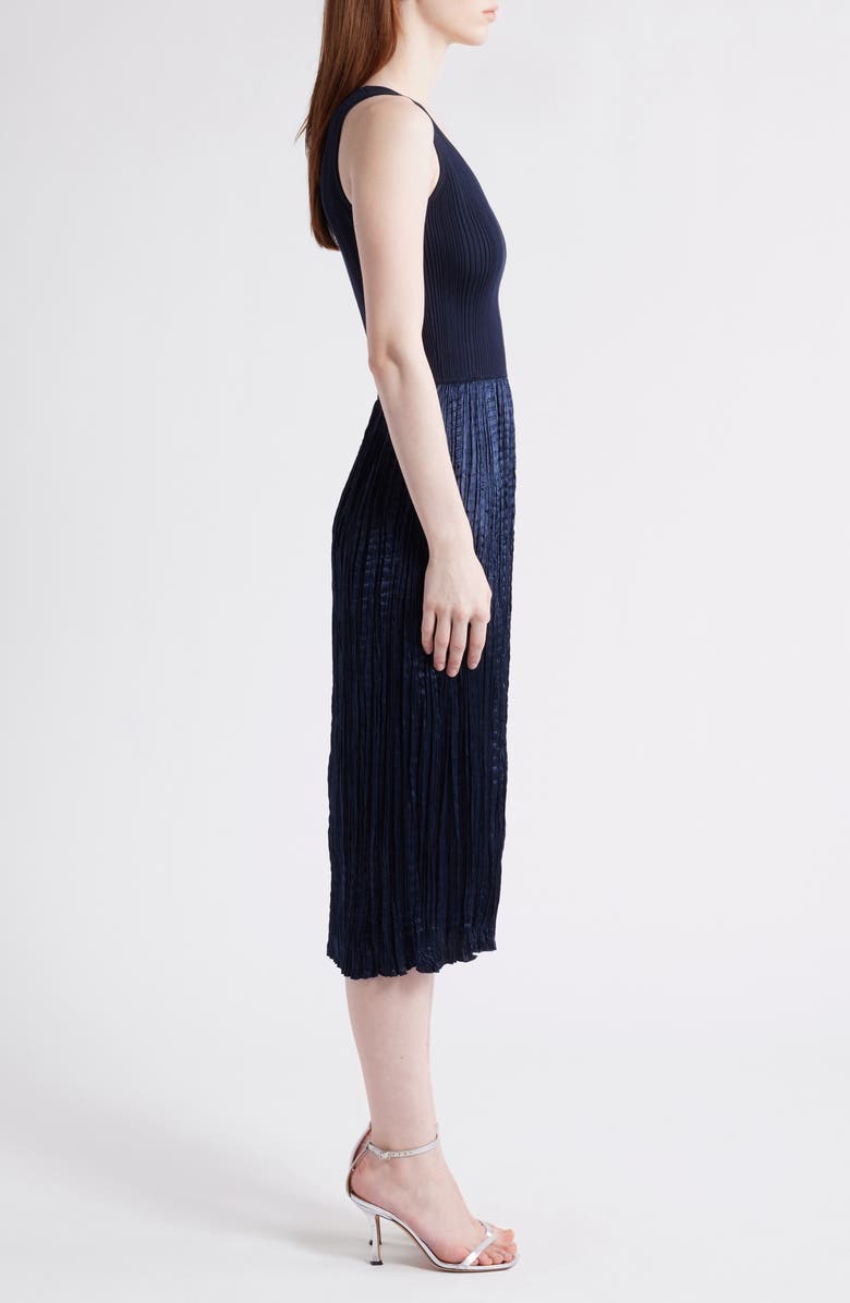 BOSS Fernani Mixed Media Dress, Alternate, color, Sky Captain