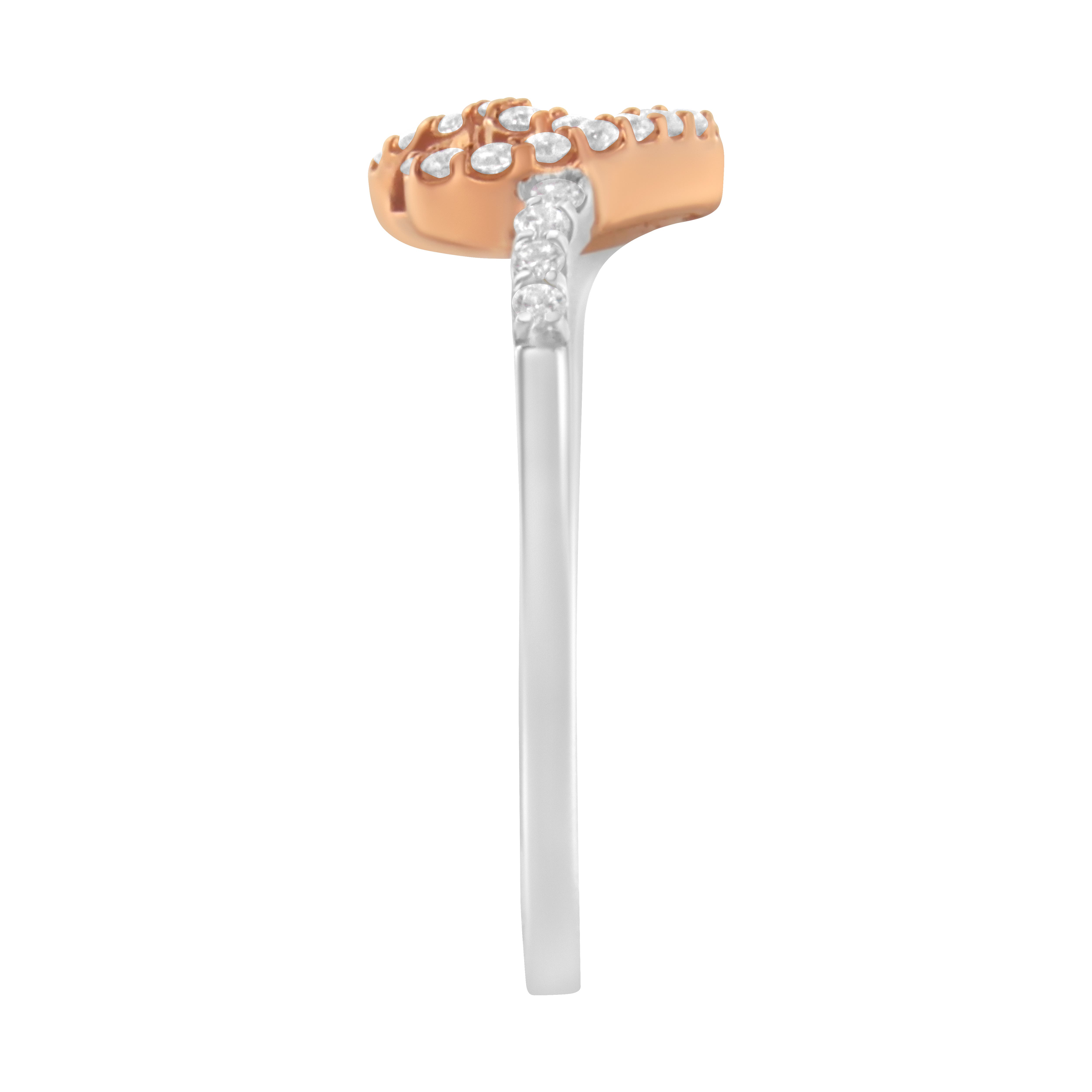 Haus of Brilliance 10K Rose Gold over Silver 1/5 Cttw Diamond Two Tone ...