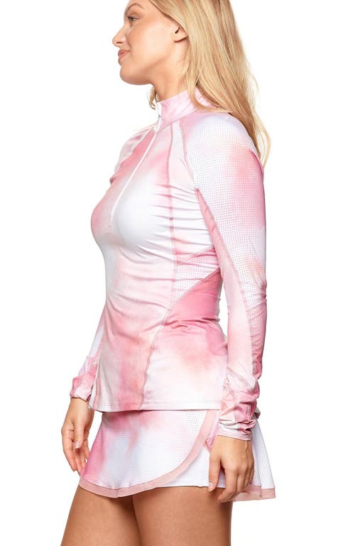 Bobbe Active Grace 1/2-zip Long Sleeve Top In Pink