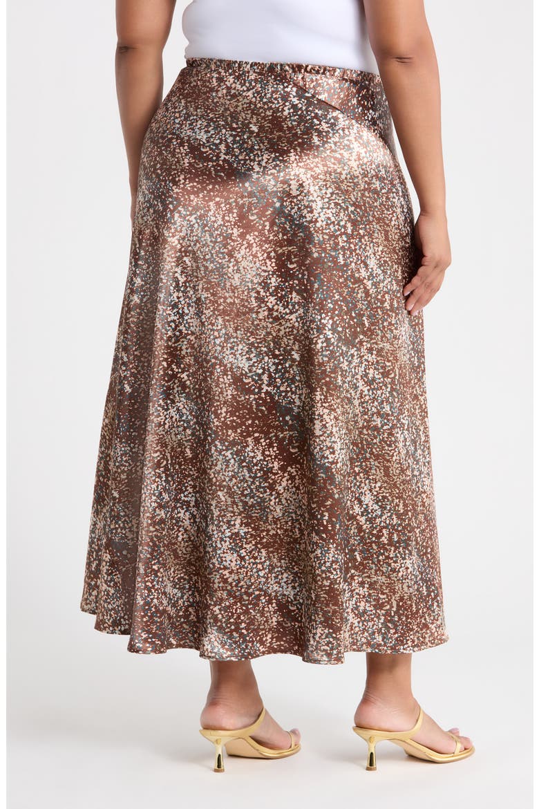 Savoy Printed Bias Maxi Skirt, Alternate, color, BROWN MULTI