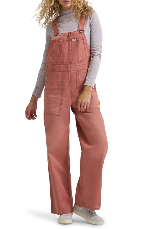 Lee Relaxed Denim Overalls In Pink