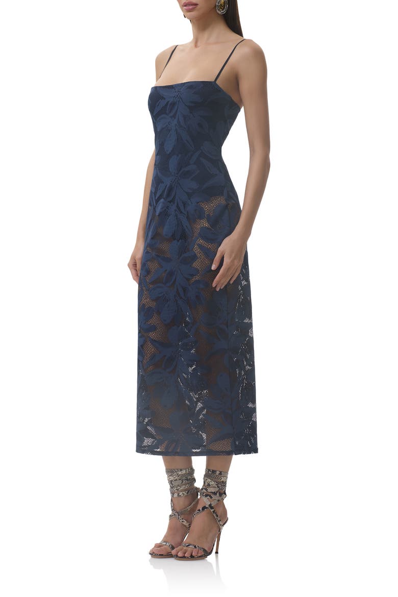 Marsaille Lace Midi Sundress, Alternate, color, BLACK IRIS