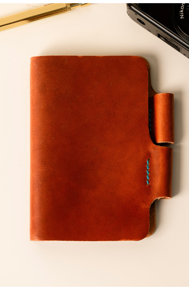 Bluebonnet The Companion Butterfly Close Pocket Leather Journal, Alternate, color, English Tan