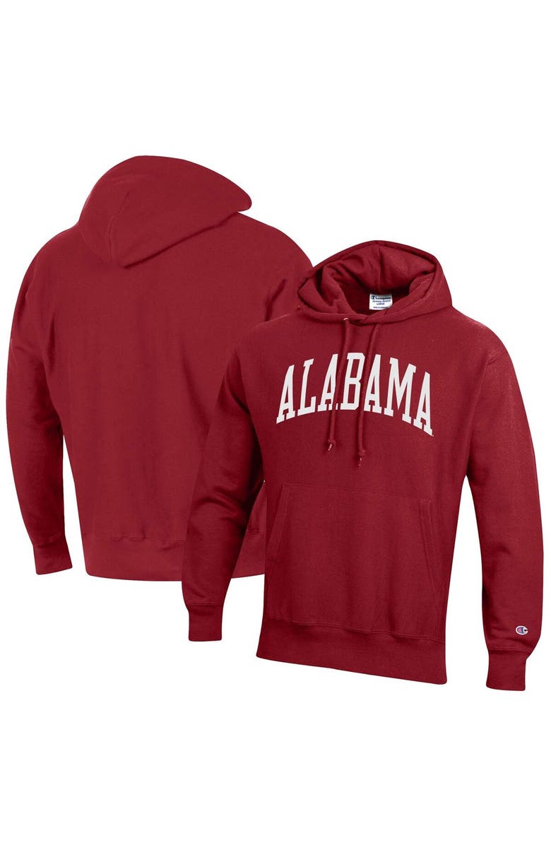 Champion Men's Champion Crimson Alabama Crimson Tide Big & Tall Reverse Weave Fleece Pullover Hoodie Sweatshirt, Alternate, color, Crimson