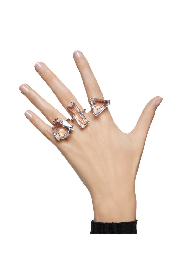 Mesmera Set of 3 Cocktail Rings, Alternate, color, CRYSTAL ASTRAL