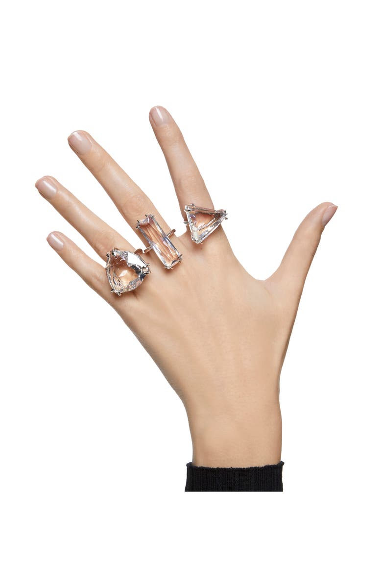 Swarovski Mesmera Set of 3 Cocktail Rings, Alternate, color, 