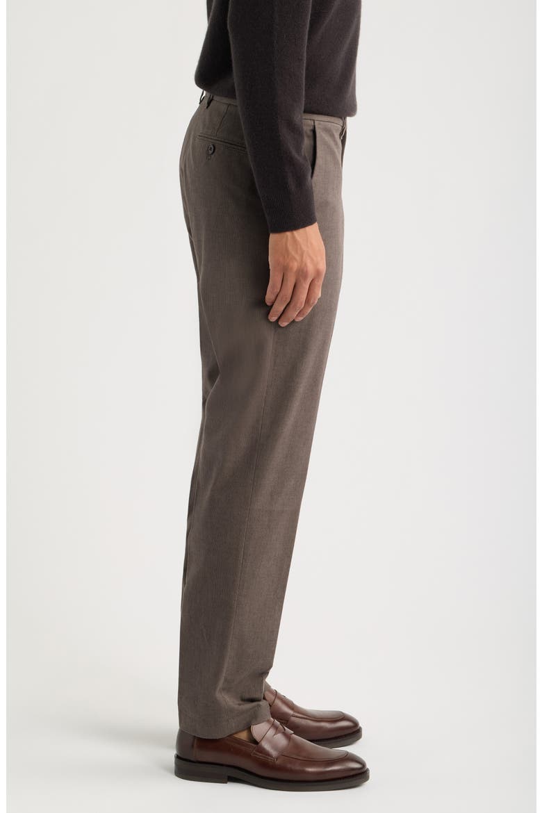 Everyday Flat Front Stretch Cotton Dress Pants, Alternate, color, BROWN HOUNDSTOOTH
