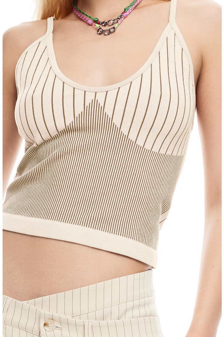 Saint Mixed Stripe Sweater Tank Top, Alternate, color, BEIGE