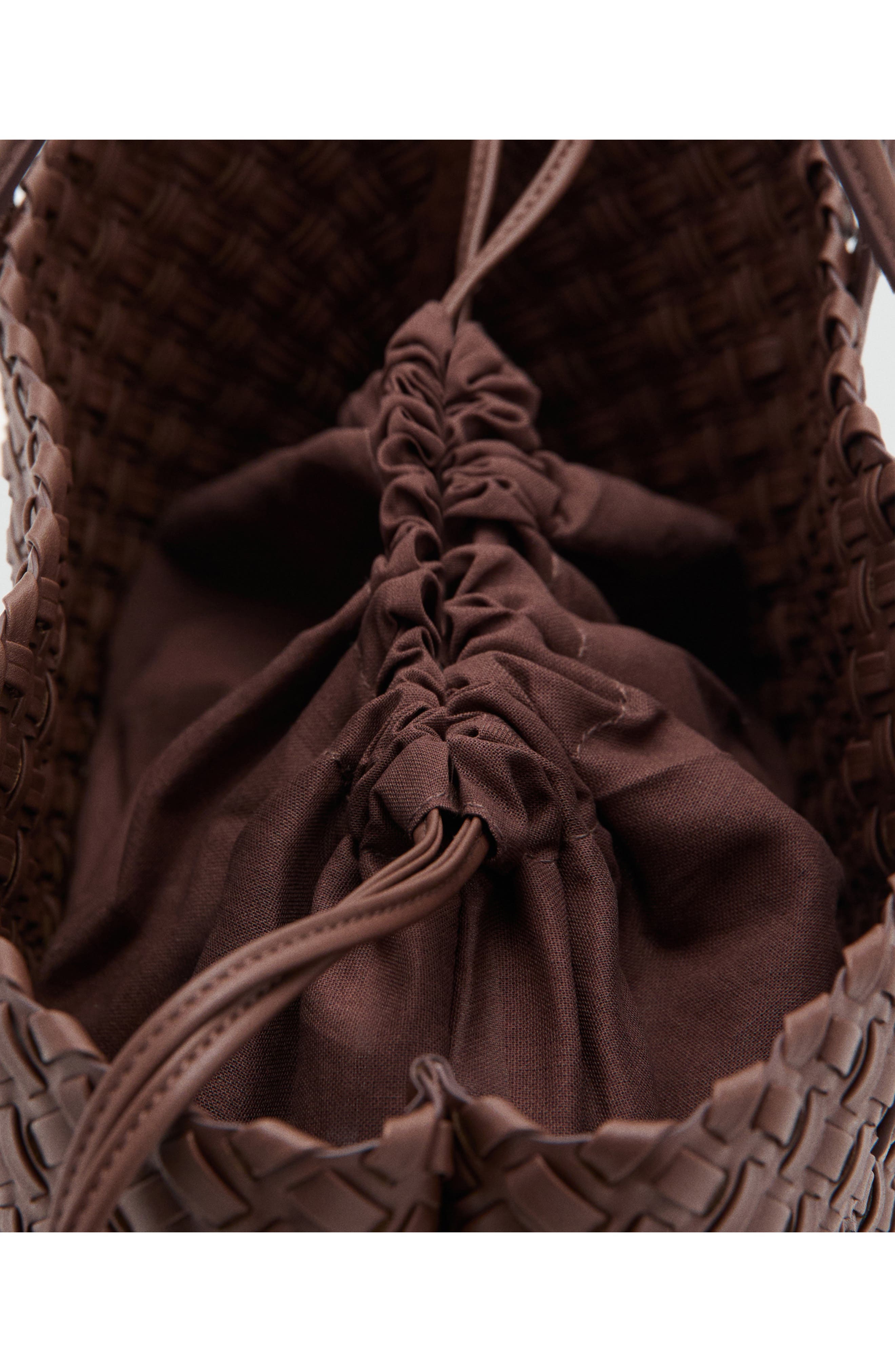 Braided Faux Leather Tote Bag, Alternate, color, BROWN