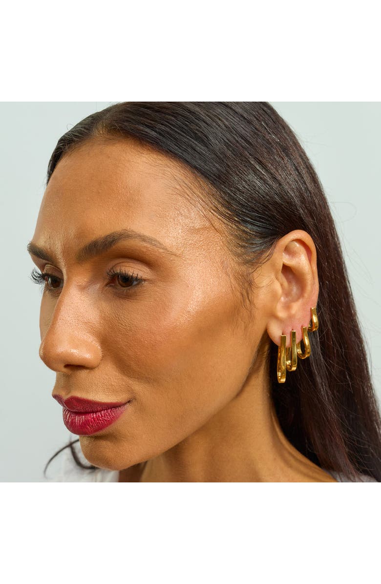 Lucy Quartermaine Petal Hoops, Alternate, color, Gold