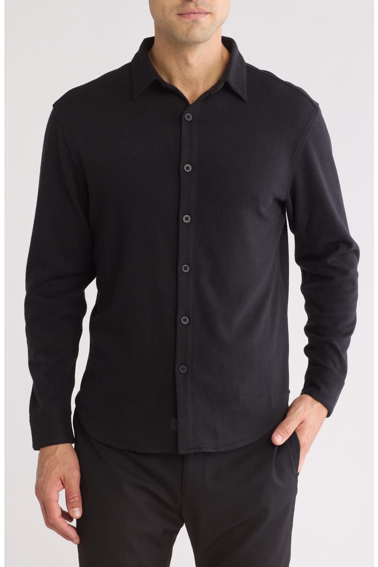 Bighorn Solid Button-Up Shirt, Main, color, BLACK