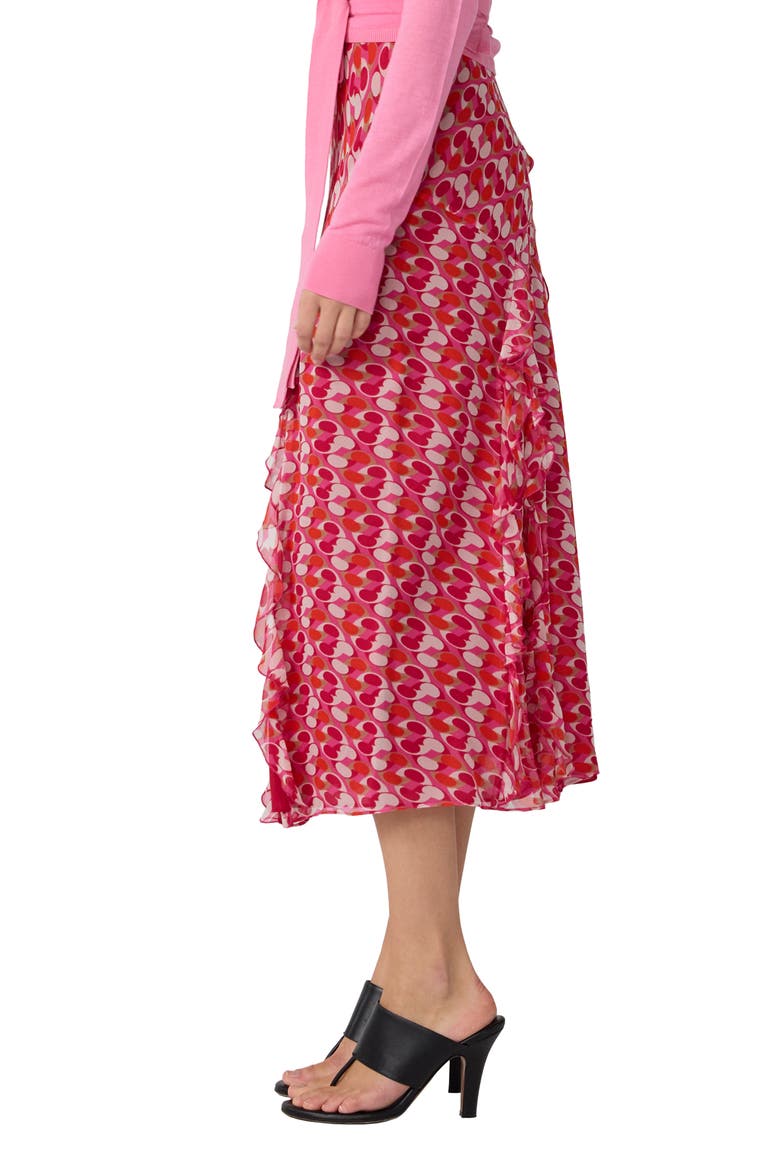 Heavenly Geo Print Midi Skirt, Alternate, color, POP LINK MINI BLONDIE PINK