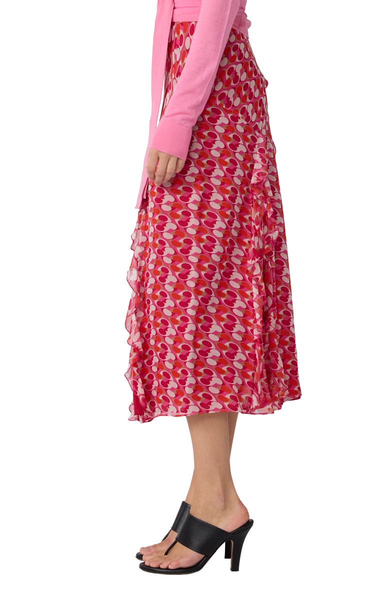 DVF Heavenly Geo Print Midi Skirt, Alternate, color, Pop Link Mini Blondie Pink