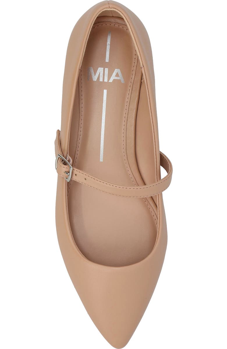 MIA Aviba Mary Jane Pointed Toe Flat, Alternate, color, Beige