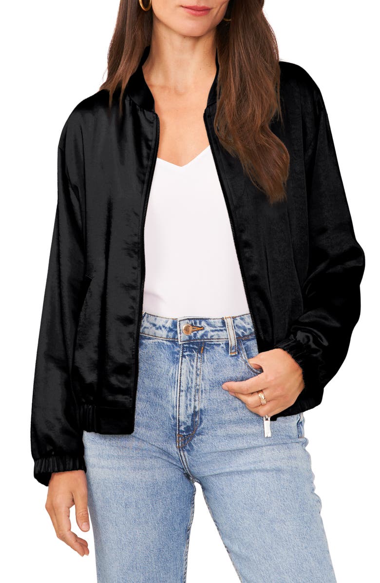 Vince Camuto Satin Bomber Jacket, Main, color, 