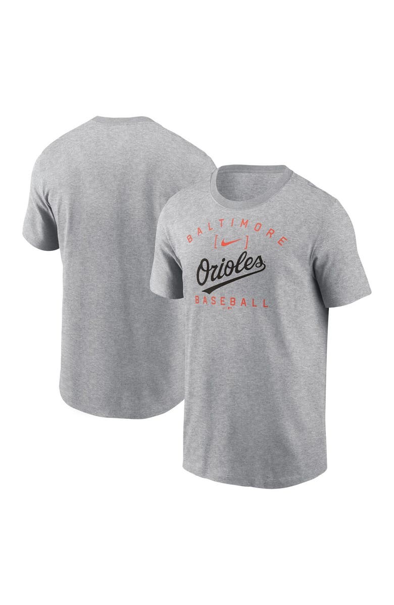 Nike Men's Nike Heather Gray Baltimore Orioles Home Team Athletic Arch T-Shirt, Main, color, Heather Gray