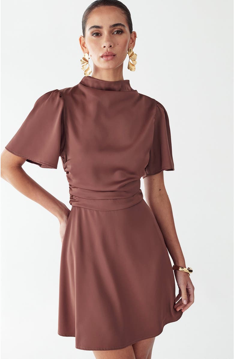 WILLA Saray Mini Dress, Alternate, color, Rosewood
