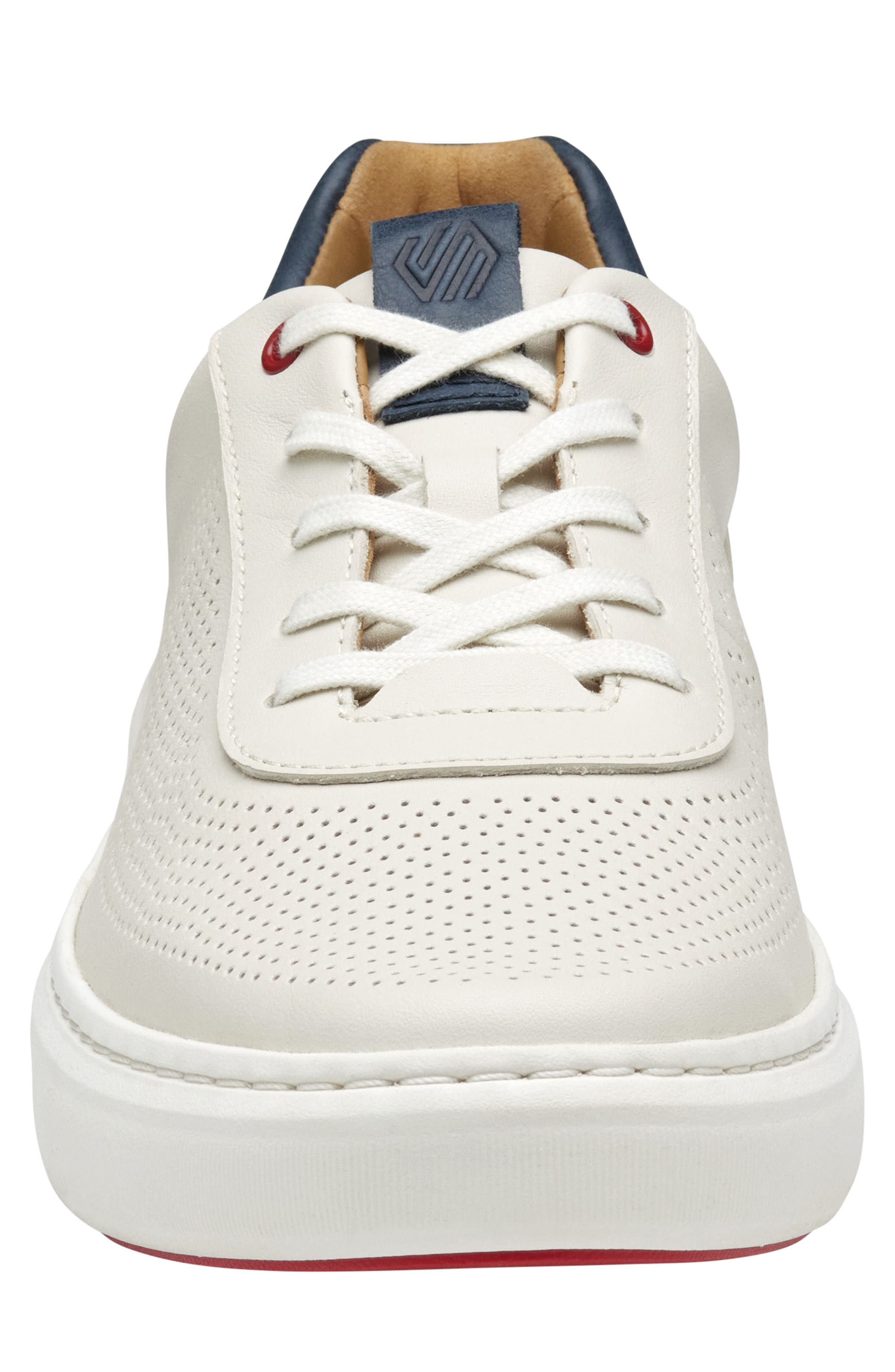 Johnston & Murphy Anders Perforated Sneaker, Alternate, color, White Full Grain