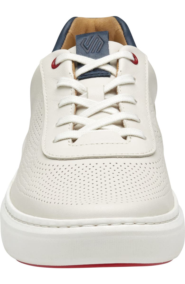 Johnston & Murphy Anders Perforated Sneaker, Alternate, color, White Full Grain