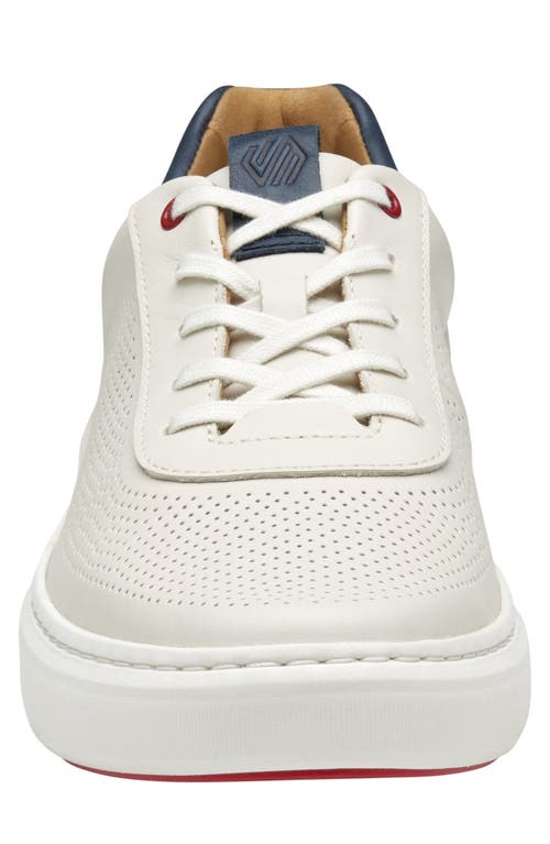 Johnston & Murphy Men's Anders Perforated U-throat Sneaker In White Full Grain