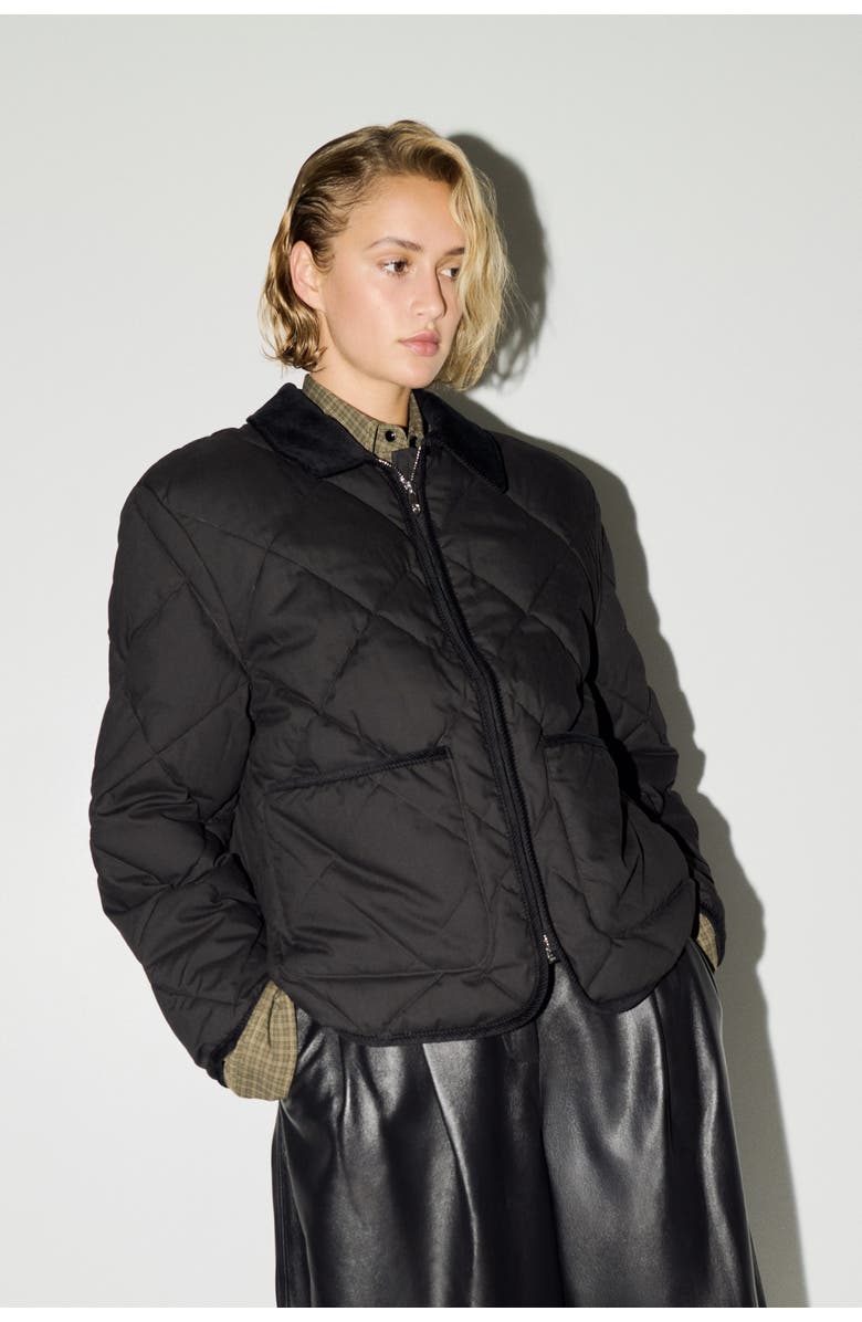 H&M Quilted Jacket, Alternate, color, Black