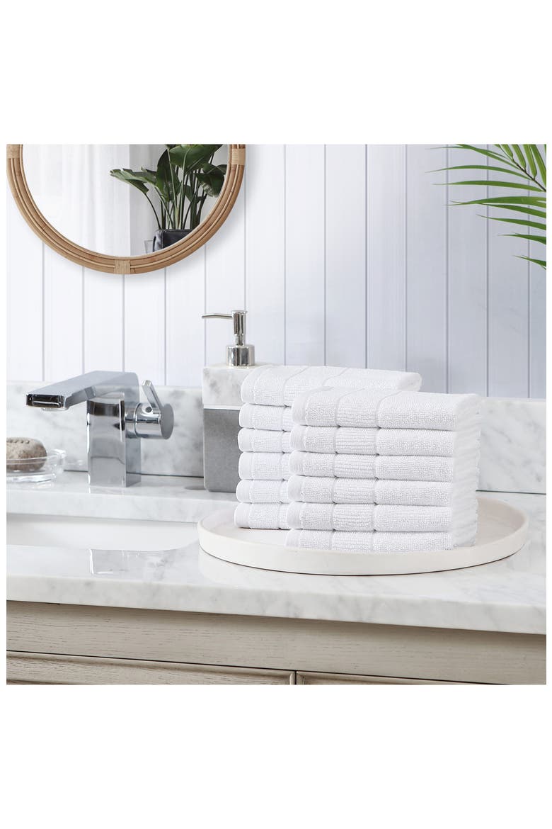 Island Retreat Set of 12 Washcloths, Alternate, color, WHITE
