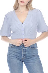 RAIN AND ROSE Puff Sleeve Cardigan