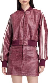 adidas Originals SST Croc Embossed Faux Leather Track Jacket