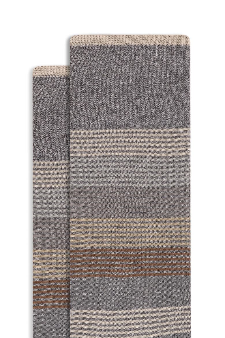 Stripe Cotton Blend Dress Socks, Alternate, color, STONE