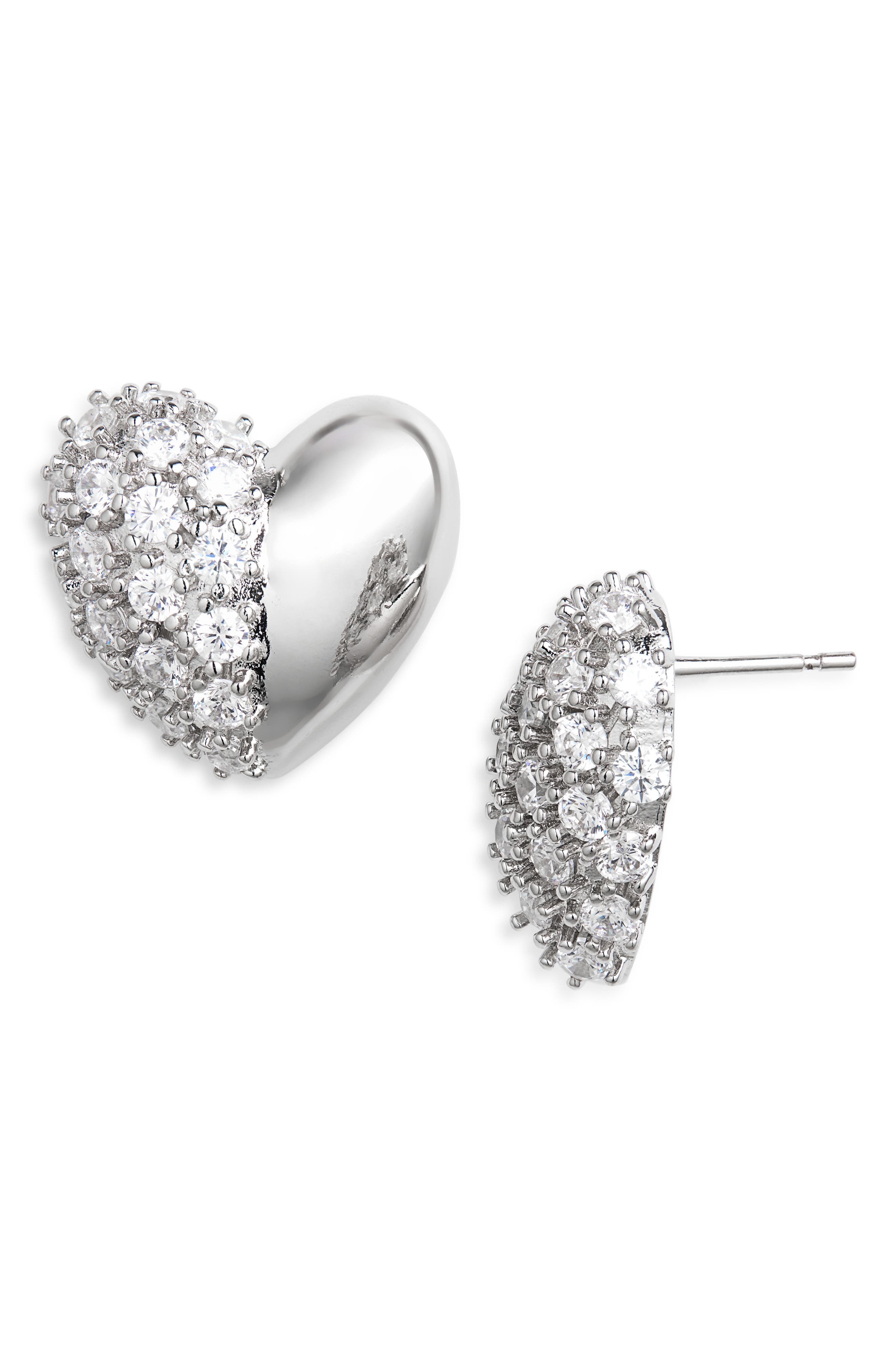 Justine Clenquet Siam Crystal Heart Earrings In Metallic