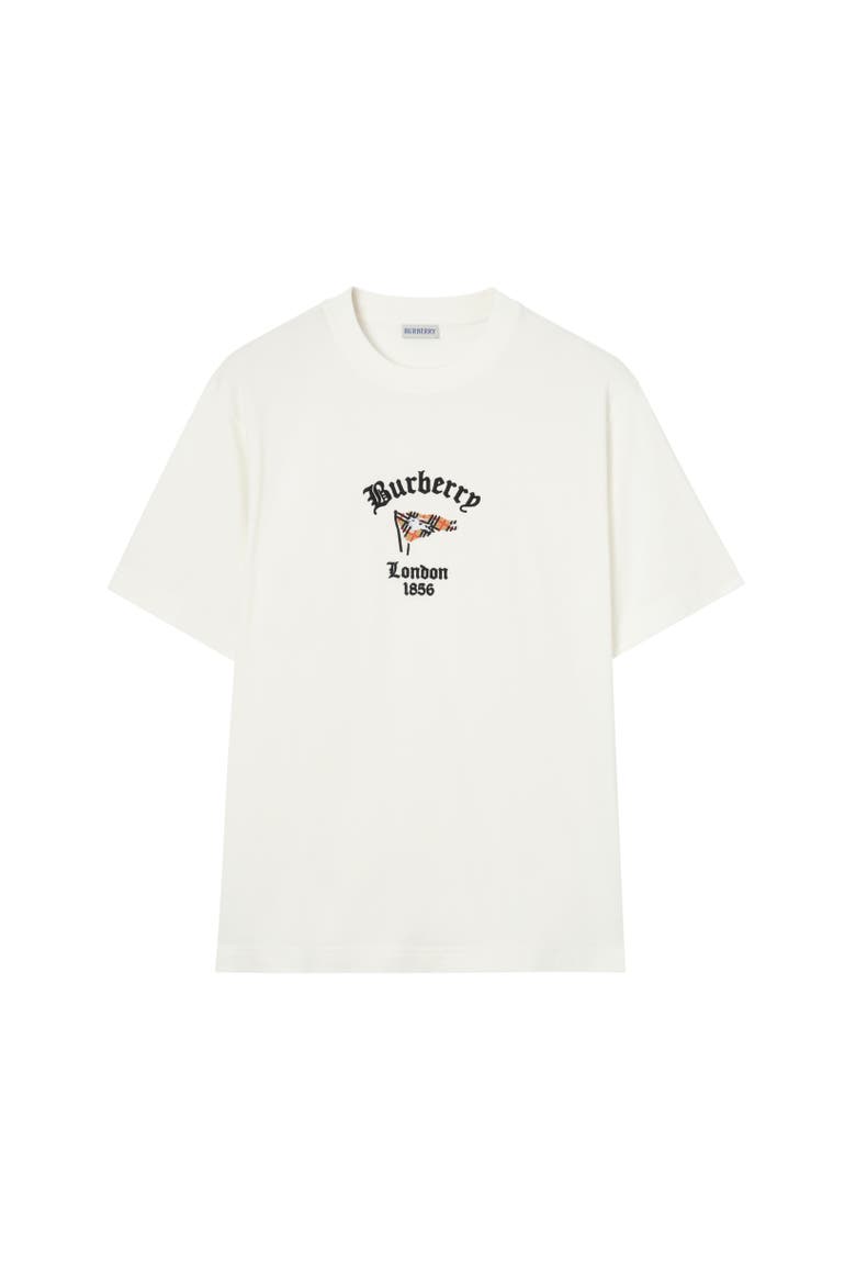 Check Flag Cotton T-shirt, Alternate, color, Chalk white