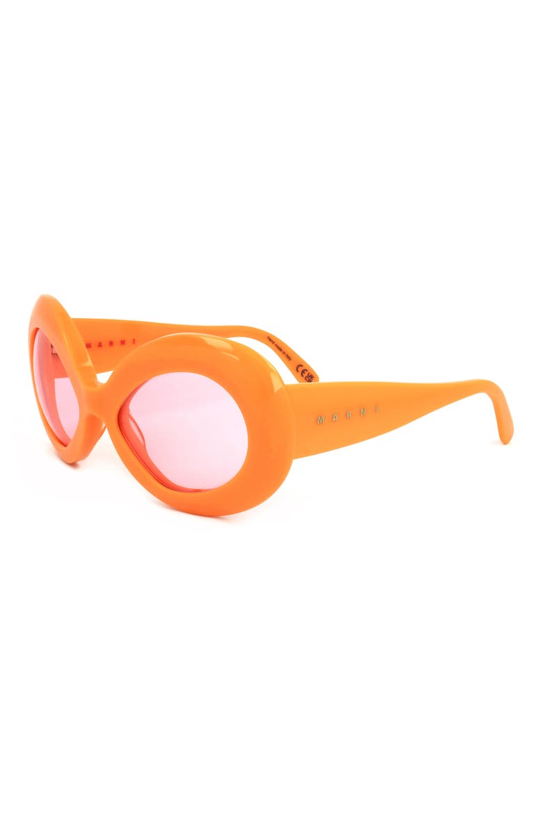 58mm Round Sunglasses, Alternate, color, ORANGE / TEAL