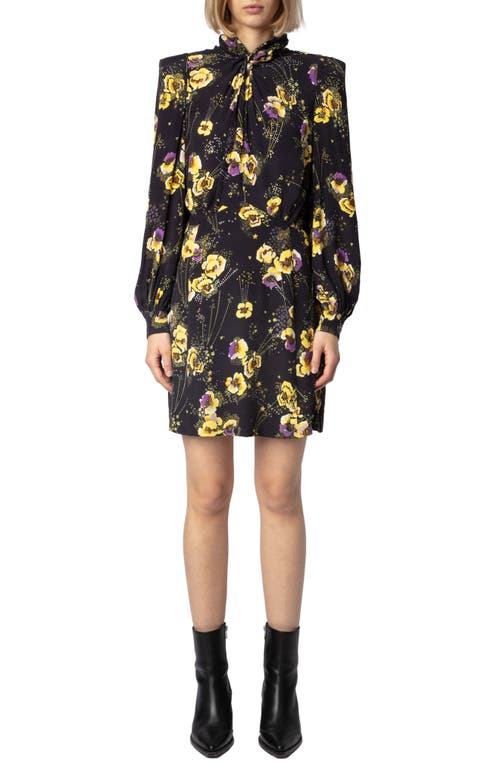 Zadig & Voltaire Ryda Crepe Yoko Strass Noir Dress In Noir
