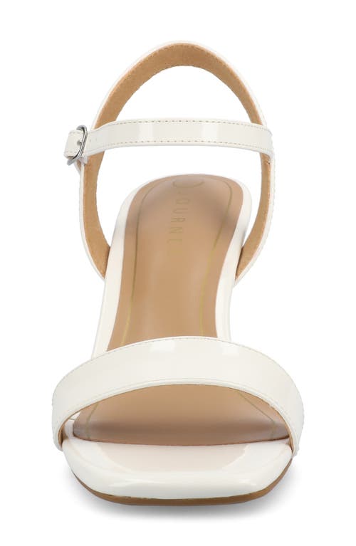 Journee Collection Clayr Wedge Sandal In Patent/white