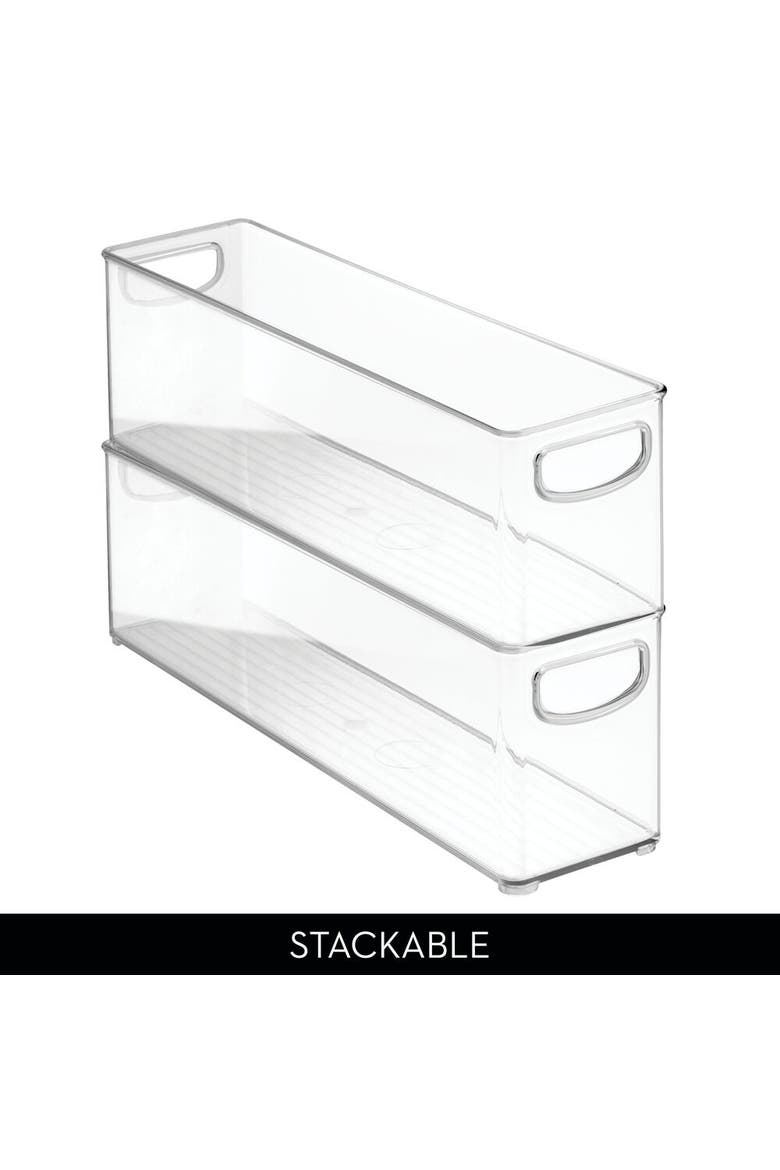 Plastic Stackable Pantry Bin with Handles, Set of 2, Clear, Made in USA, Alternate, color, Clear