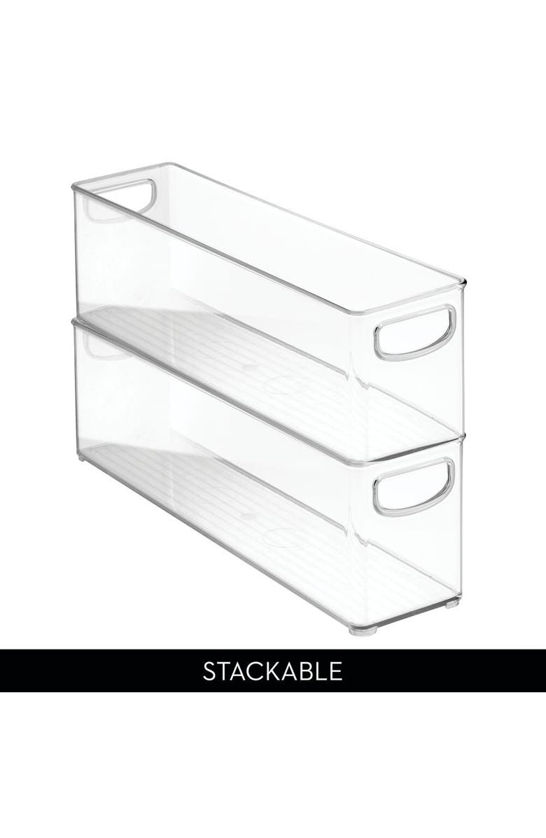 iDesign Plastic Stackable Pantry Bin with Handles, Set of 2, Clear, Made in USA, Alternate, color, Clear
