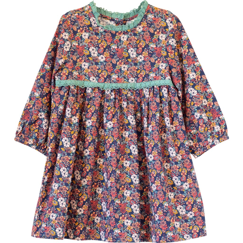 Beet World Priya Dress With Lace Trim In Multi