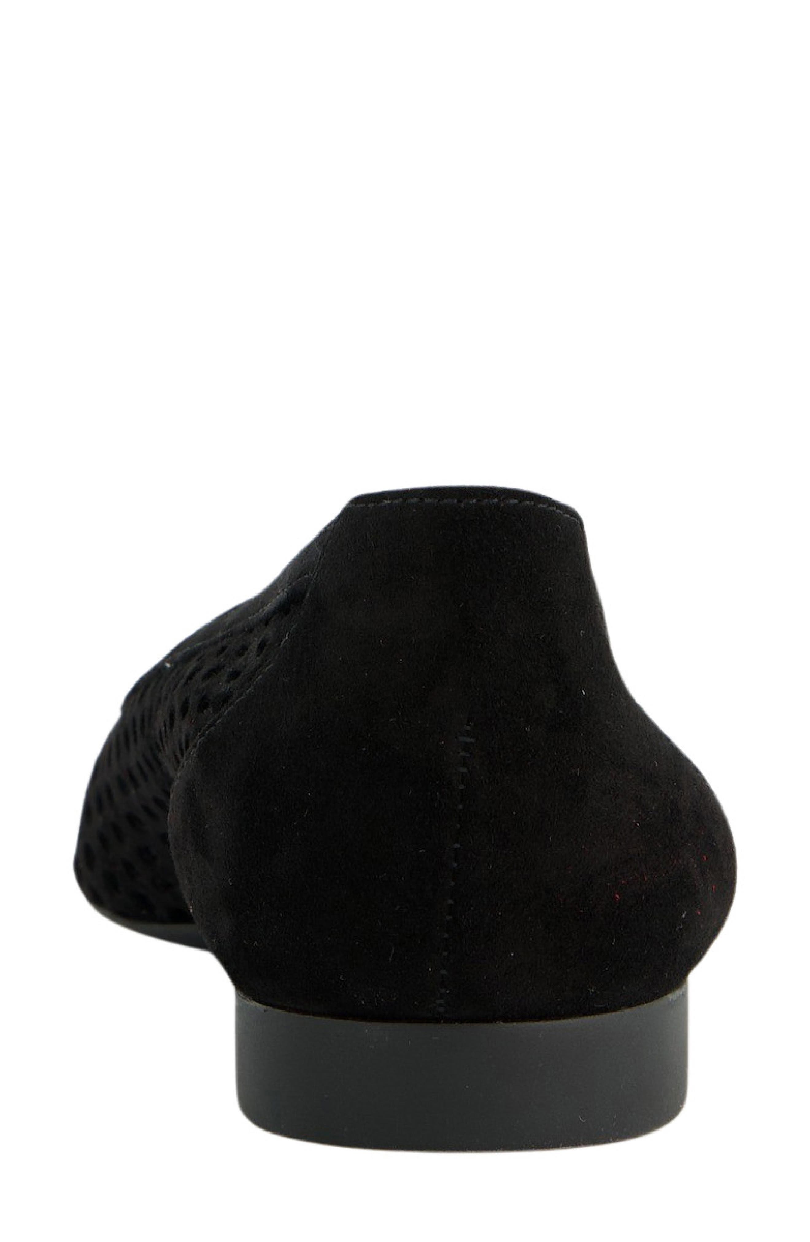 Paul Green Deanna Pointed Cap Toe Flat, Alternate, color, Black Suede