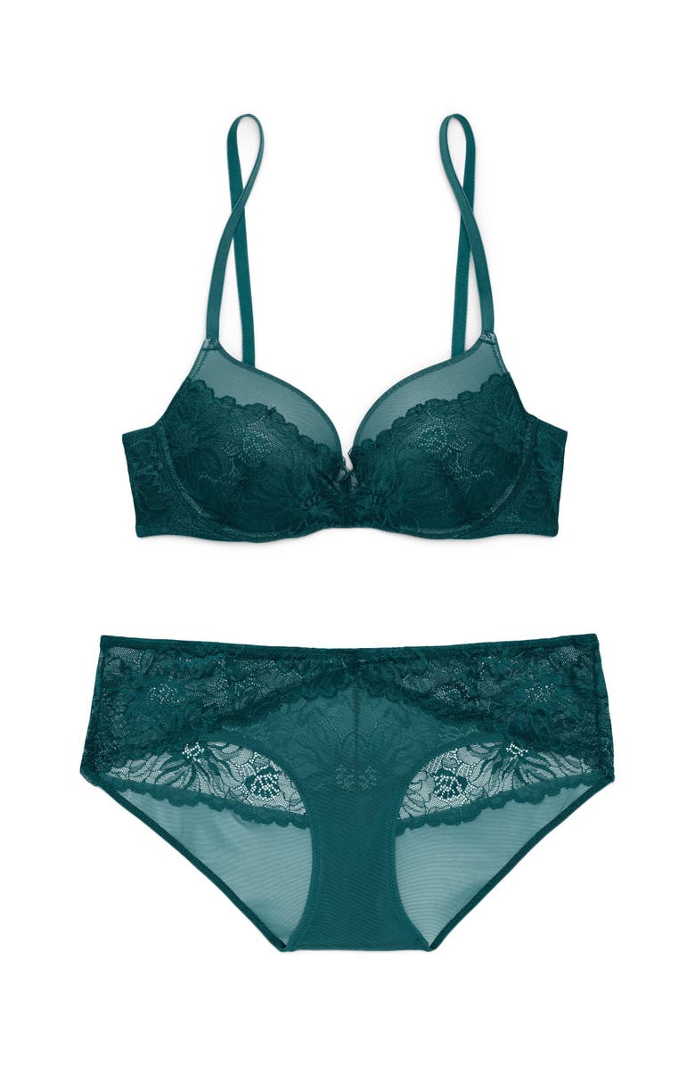 Adore Me Cyla Push Up Plunge Bra, Alternate, color, Dark Green