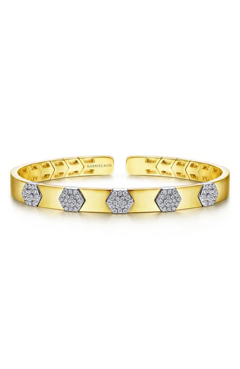 Demure 14K Gold & Diamond Cuff Bracelet