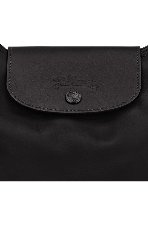 Longchamp Medium Le Pliage Xtra Leather Shoulder Bag In Black