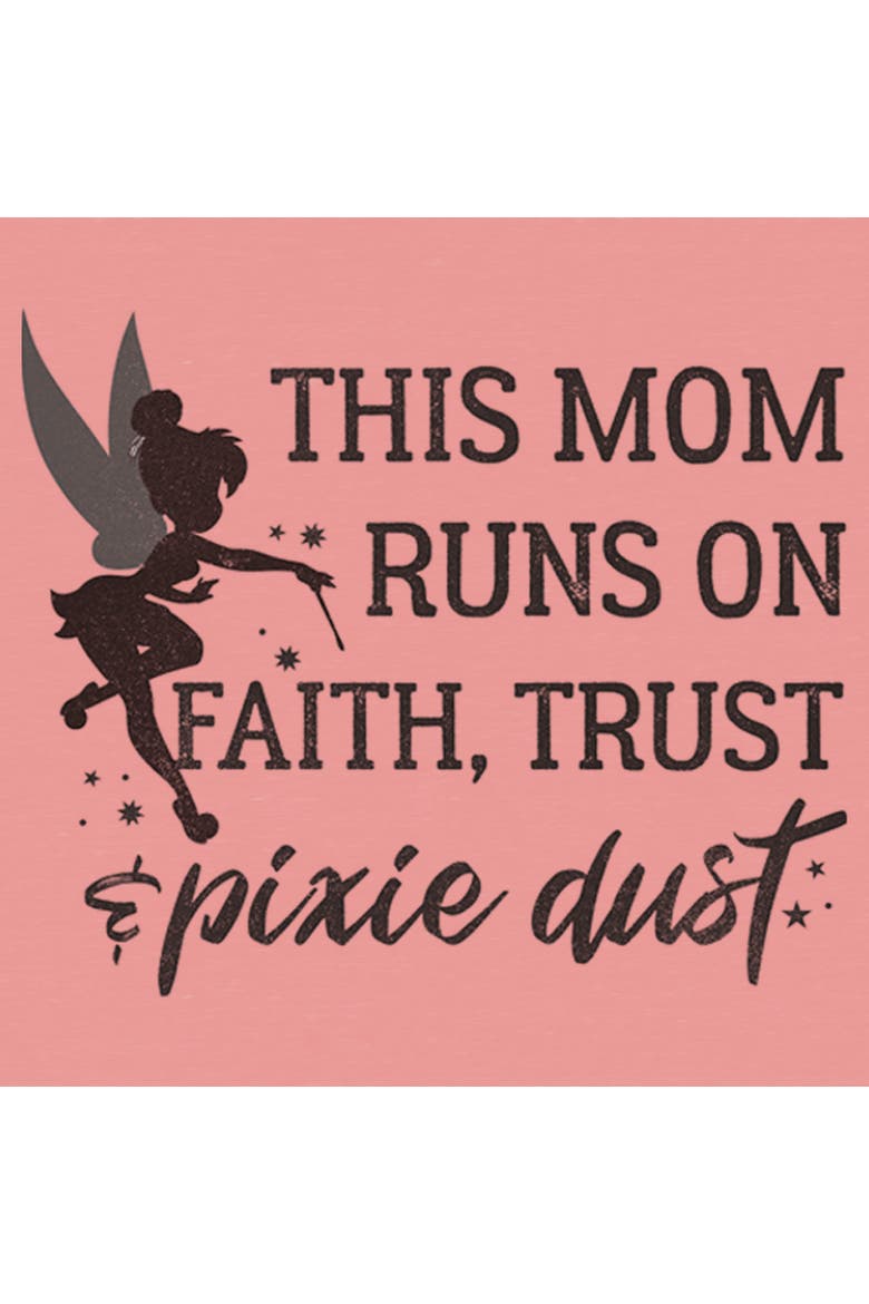 Junior's Peter Pan This Mom Runs on Pixie Dust  Sweatshirt, Alternate, color, Desert Pink