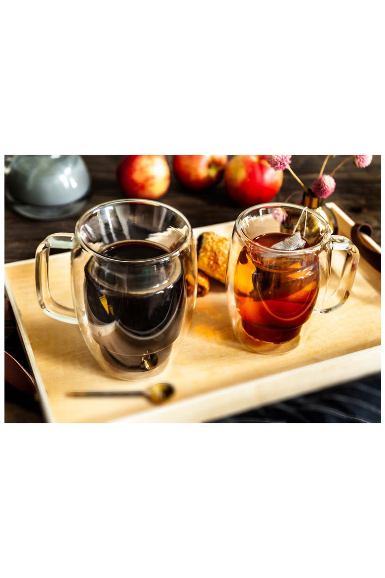 Cadus Double Wall Coffee Glass - Set of 2, Alternate, color, CLEAR