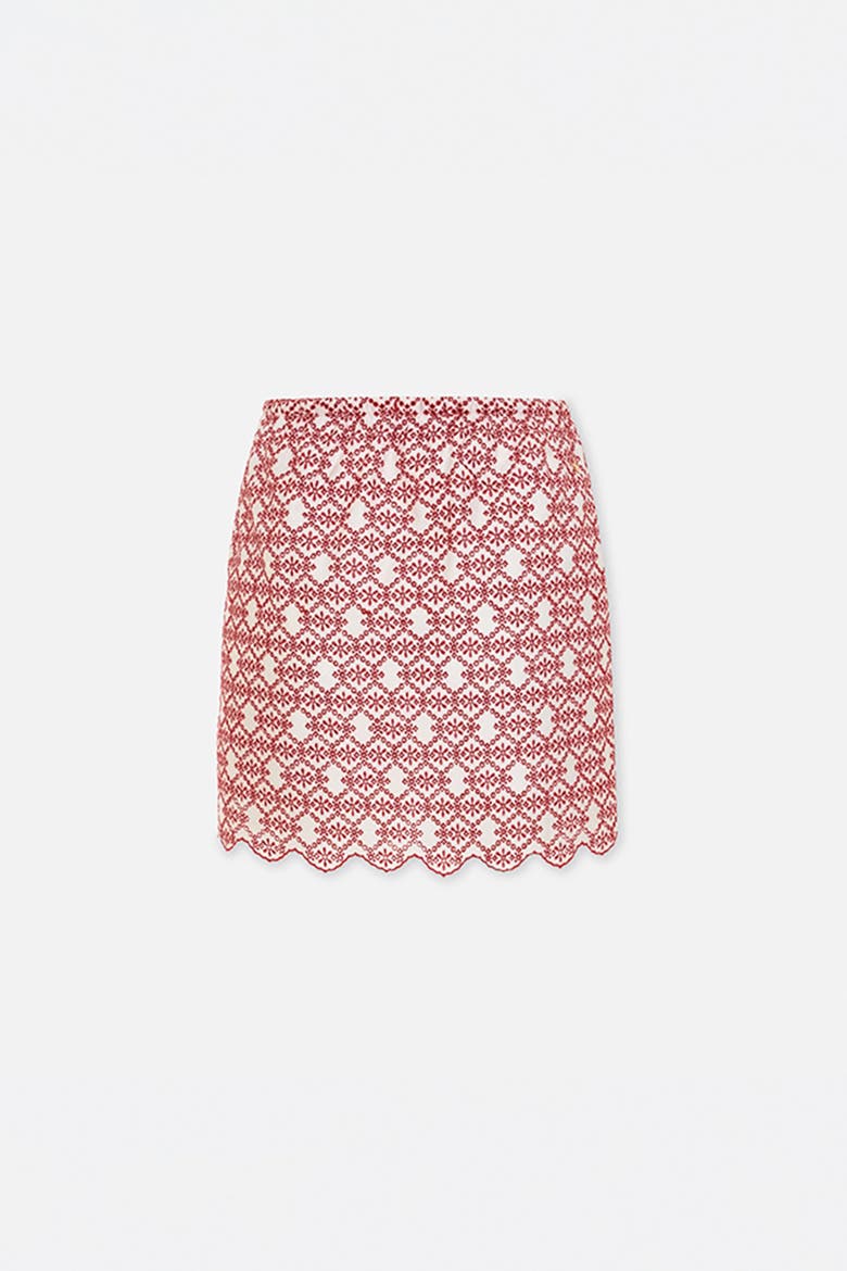 The Broderie Anglaise Edit Mini Skirt With Embroidery, Alternate, color, white