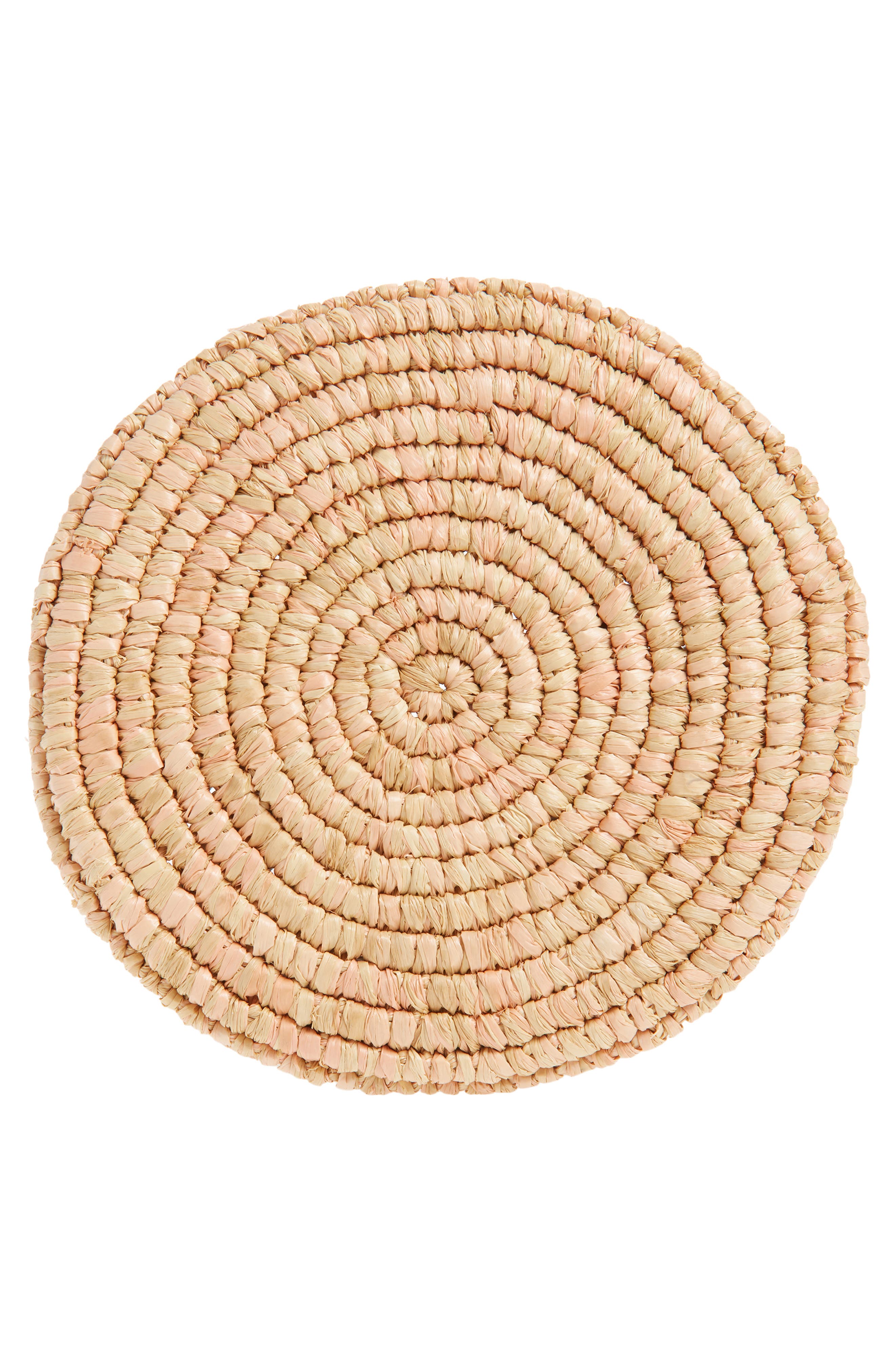 Rabanne 1969 Medium Raffia Bucket Bag, Alternate, color, Peach/ Gold