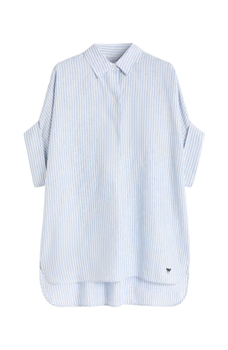 Weekend Max Mara Verve Stripe Linen Top, Alternate, color, Light Blue