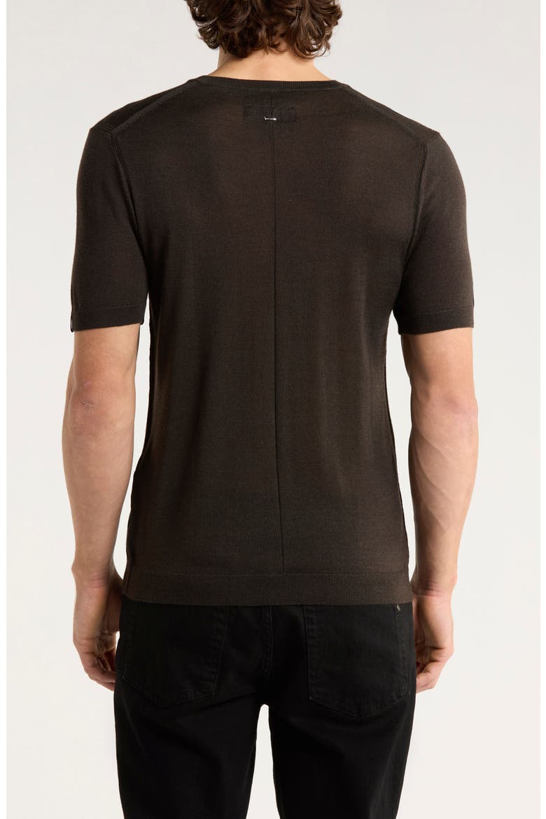 Aulton Short Sleeve Wool Blend Sweater, Alternate, color, DARK BROWN