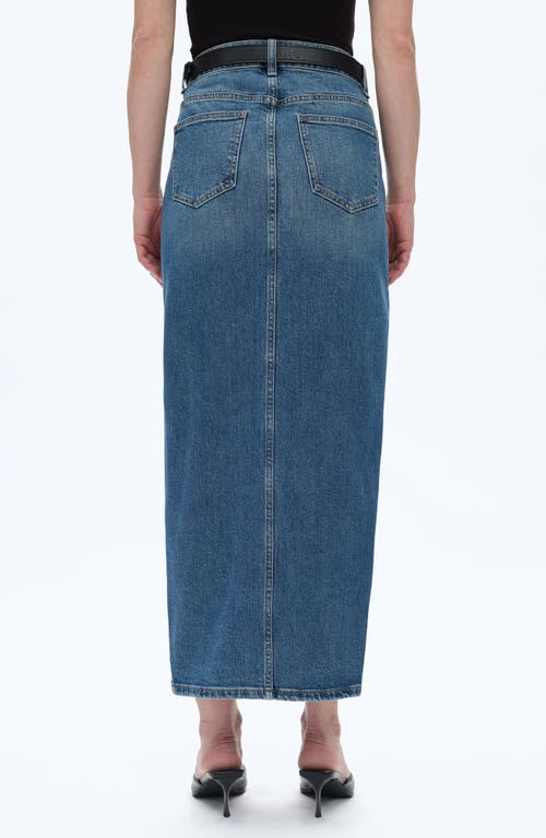 Bayeas Side Slit Denim Maxi Skirt In Blue